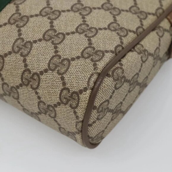 GUCCI GG Supreme Web Sherry Line Clutch Bag PVC Beige 89 01 002 Auth BA2470 - Picture 2 of 16